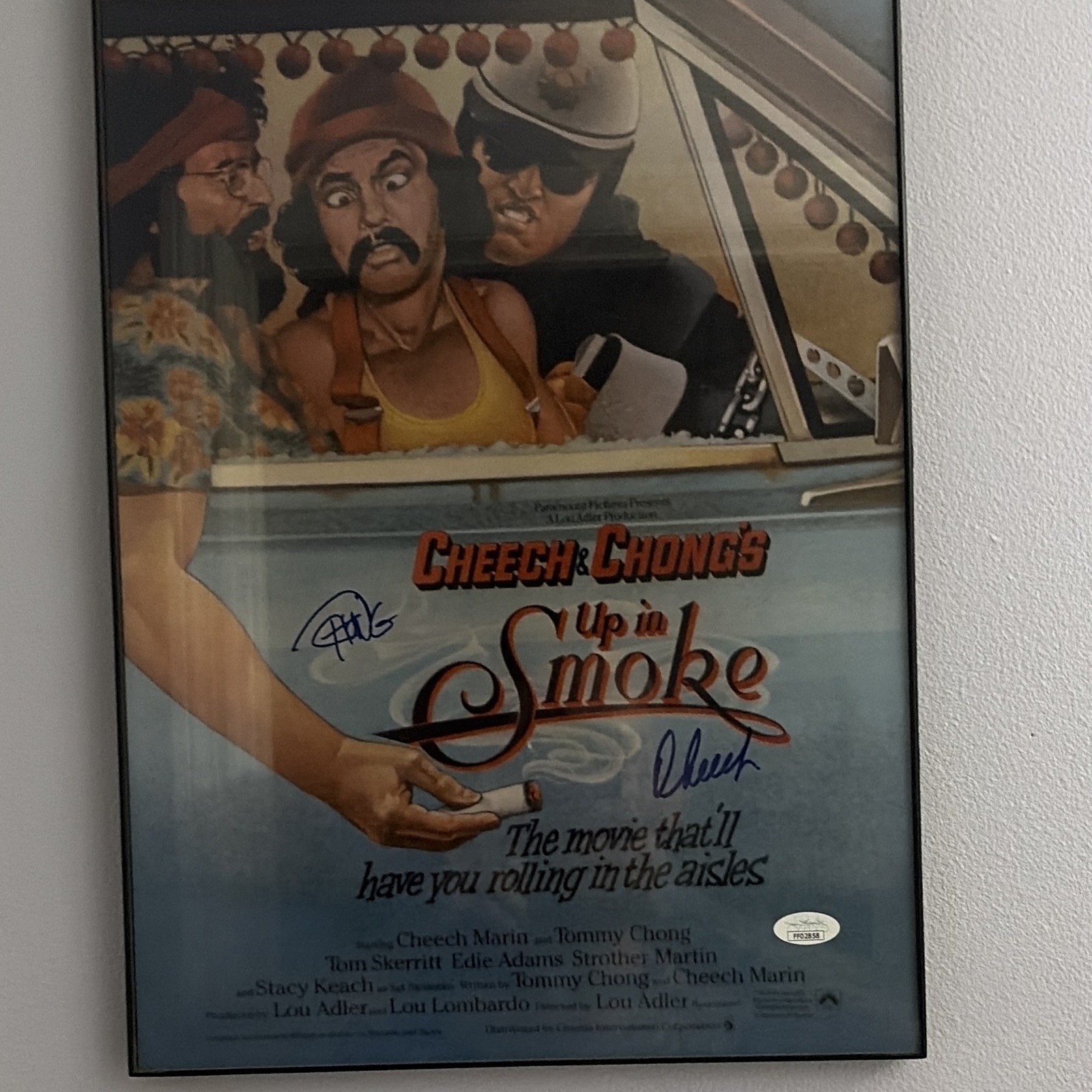 Up in Smoke Original 24x36 Poster Signed Cheech Marin & Tommy Chong JSA Up in Smoke Original 24x36 Poster Signed Cheech Marin & Tommy Chong JSA