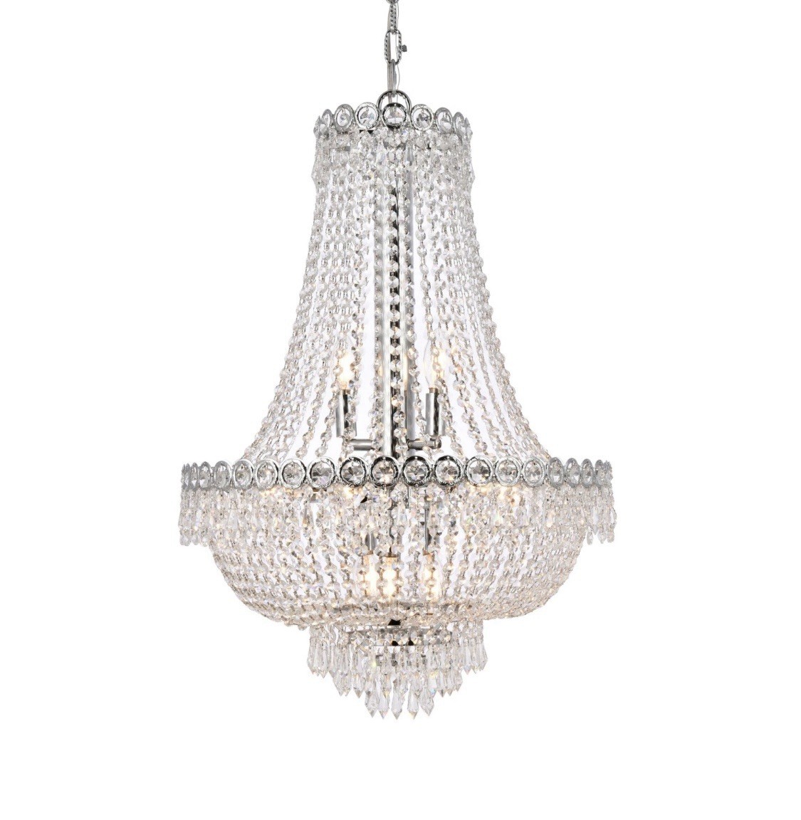 Elegant Lighting V1900D20C Royal Crystal Century Hang 20” Wide Chandelier Chrome Elegant Lighting V1900D20C Royal Crystal Century Hang 20” Wide Chandelier Chrome