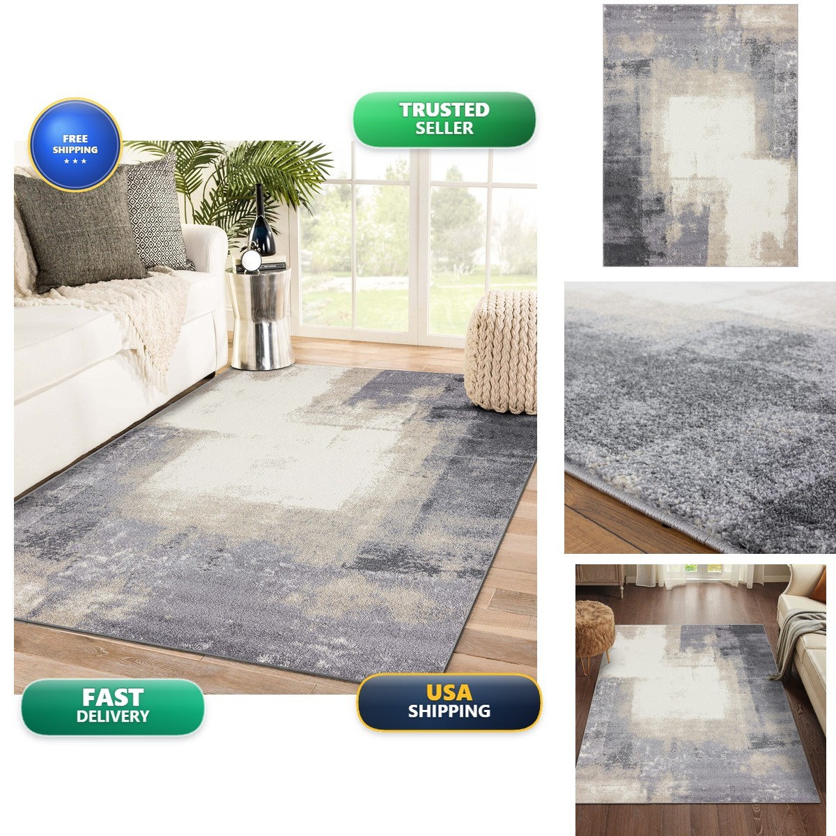 LUXE WEAVERS Gray 5x7 Area Rug LUXE WEAVERS Gray 5x7 Area Rug