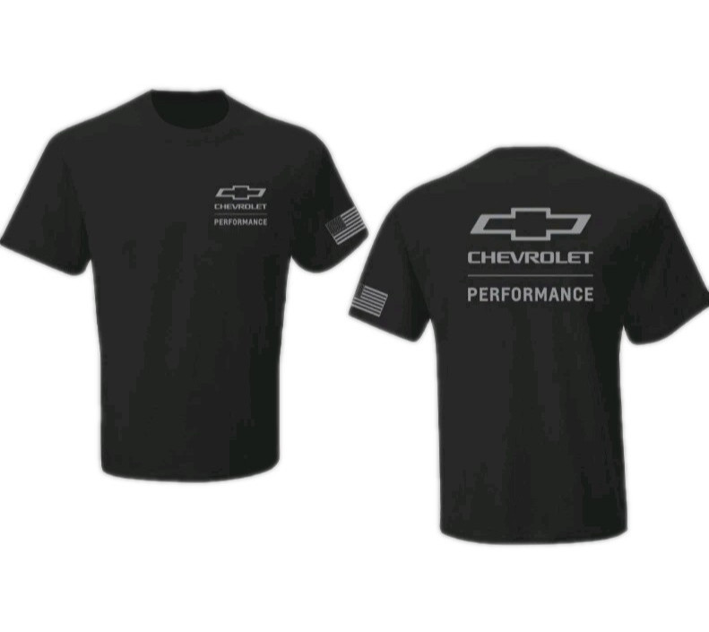 NEW CHEVY PERFORMANCE USA FLAG BLACK SHORT SLEEVE MENS COTTON TEE SHIRT D7893 NEW CHEVY PERFORMANCE USA FLAG BLACK SHORT SLEEVE MENS COTTON TEE SHIRT D7893