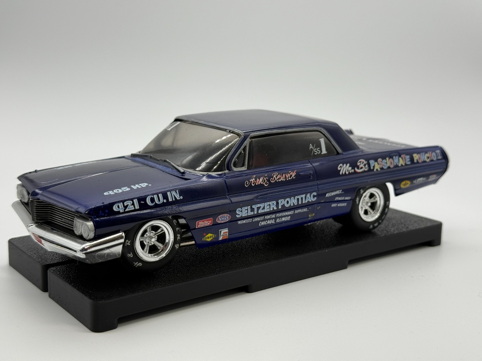 1/24 1962 Pontiac Catalina Analog Slot Car, Passionate Poncho II, AMT Chassis