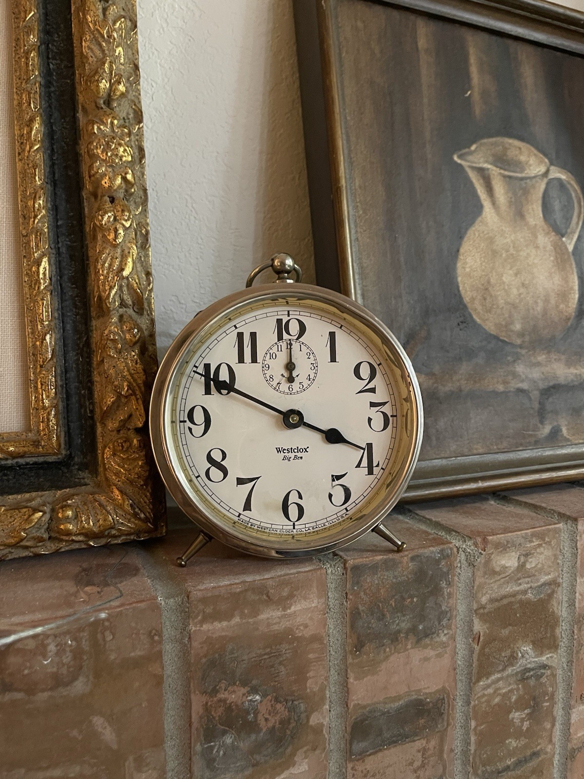 Working Bright White Face Westclox Big Ben Antique Vintage Wind up Alarm Clock Working Bright White Face Westclox Big Ben Antique Vintage Wind up Alarm Clock