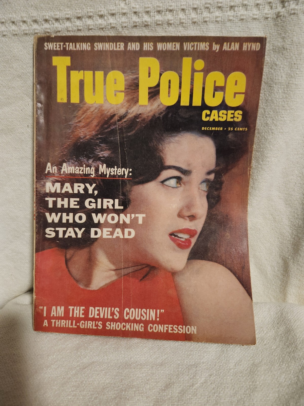 Vintage TRUE POLICE CASES magazine 1958 Good Condition