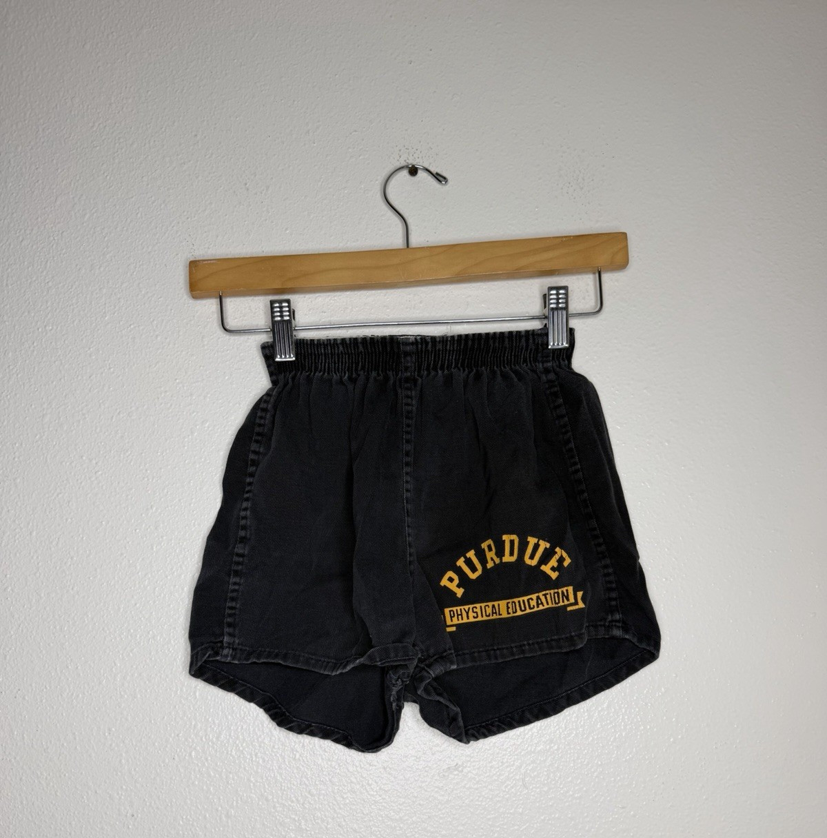 Vintage 50s 60s Champion Purdue Running Man Gym Shorts Men Small Black Vintage 50s 60s Champion Purdue Running Man Gym Shorts Men Small Black