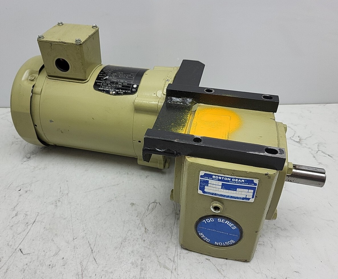 Baldor VM3542 3/4Hp Ac Motor 3Ph Boston Gear Reducer FWA718-300-B5-G 300:1 Ratio Baldor VM3542 3/4Hp Ac Motor 3Ph Boston Gear Reducer FWA718-300-B5-G 300:1 Ratio