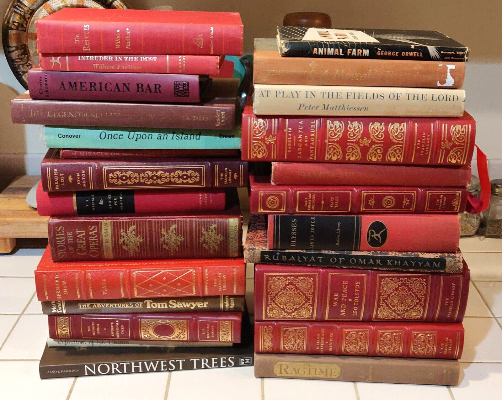 Lot of 6 Vintage Big Thick Old Hardcover Books Library Decor