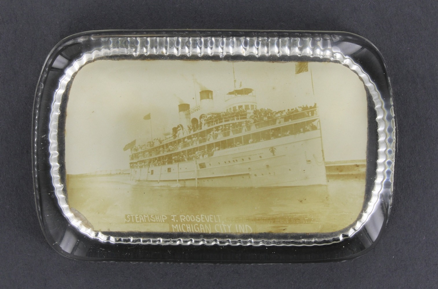 SS Theodore Roosevelt Great Lakes Steamship 1906 Indiana Paperweight Photo 10262