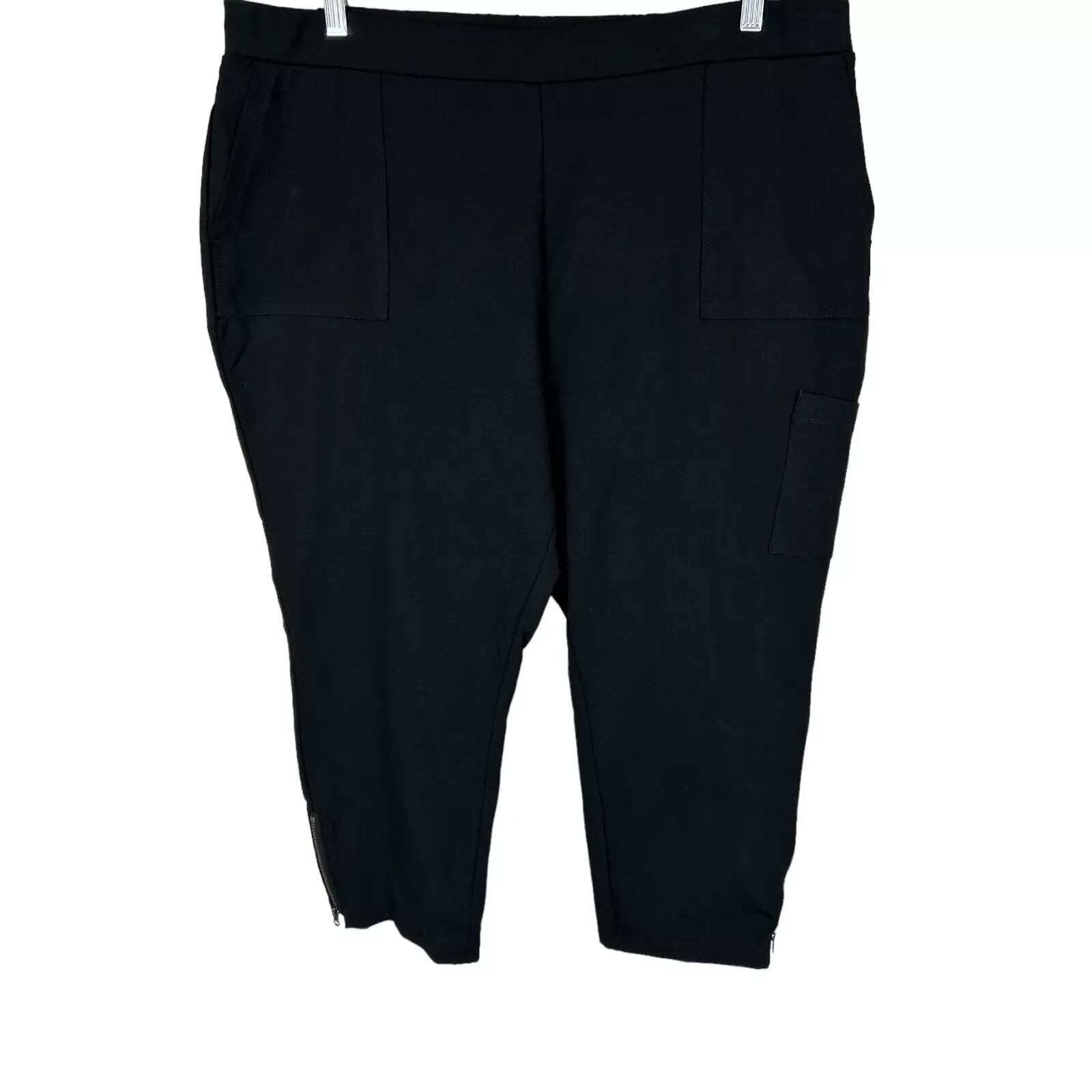 Susan Graver Premium Stretch Cargo Crop Pants Petite 4X 4XP Toffee A470189 NEW