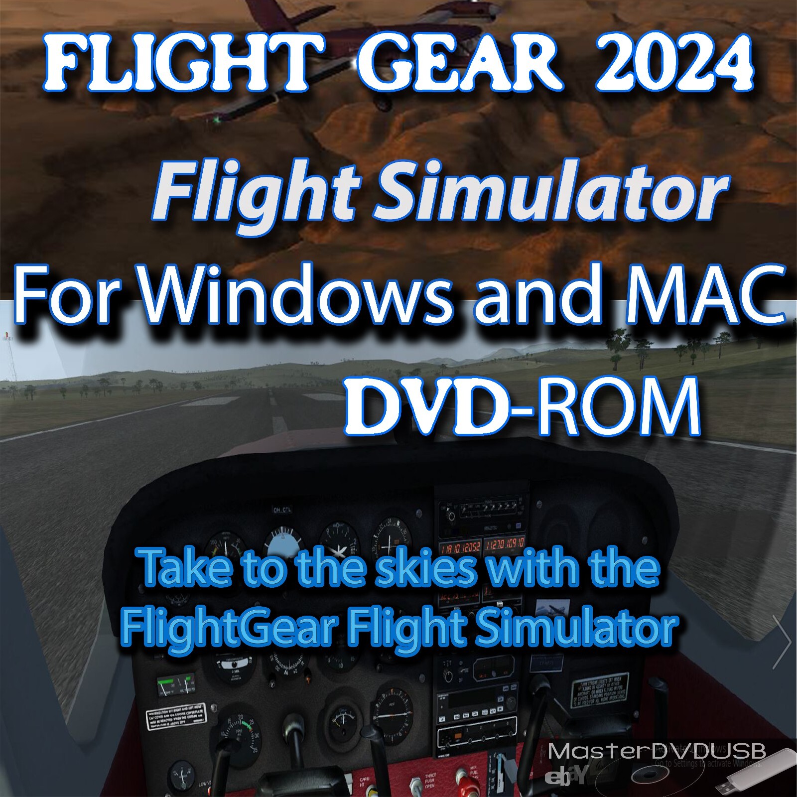 FlightGear Flight Simulator DVD-ROM - Compatible with Windows 7+ and Mac OS X+ FlightGear Flight Simulator DVD-ROM - Compatible with Windows 7+ and Mac OS X+