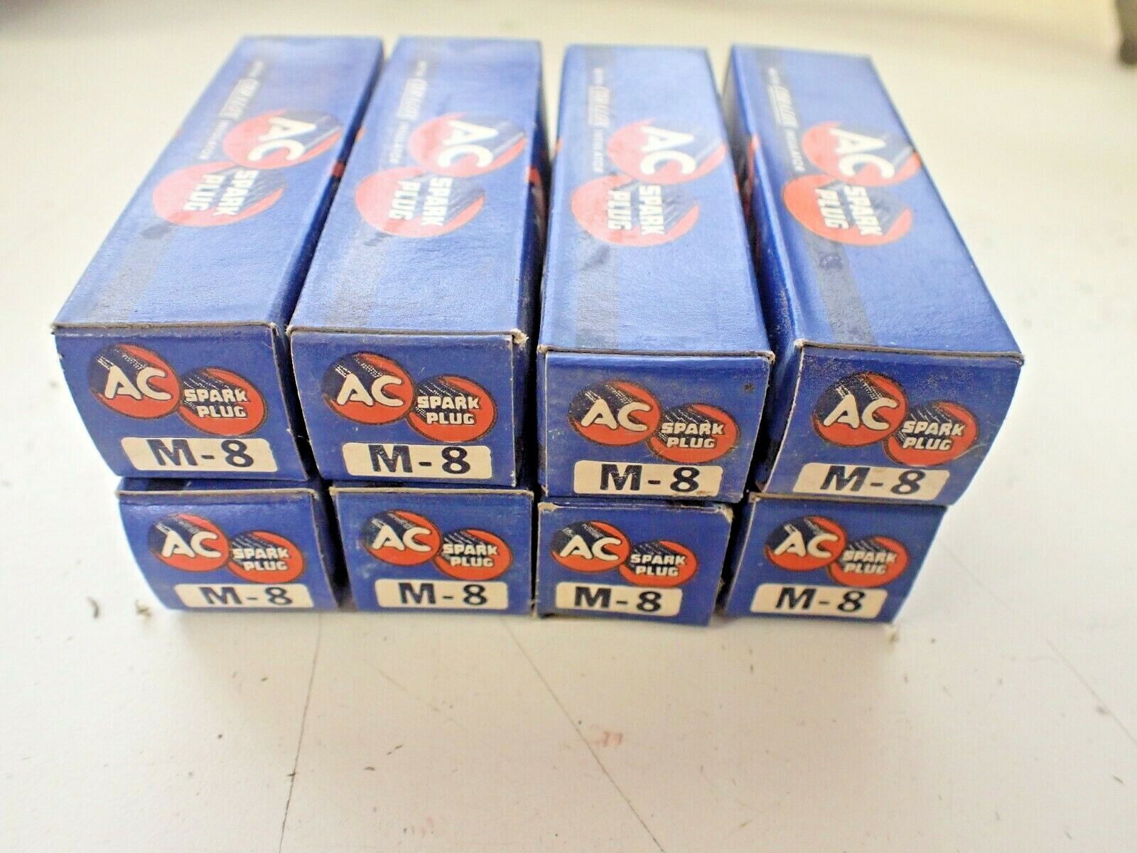 8 Original NOS 1941 1948 Chevrolet  AC Sparkplugs M-8 GM # 1559466 / 6 Cylinder