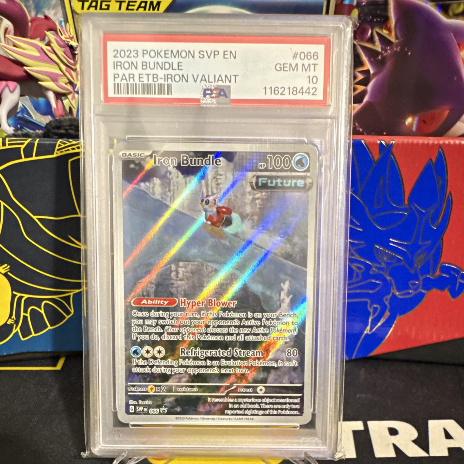 Pokémon Co. Iron Bundle SVP 066 Scarlet & Violet Promo Holo 2023 Future-PSA10 Pokémon Co. Iron Bundle SVP 066 Scarlet & Violet Promo Holo 2023 Future-PSA10