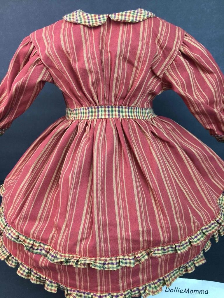 American Girl Addy Striped School Dress Pleasant Company Tag~Retired~Beautiful