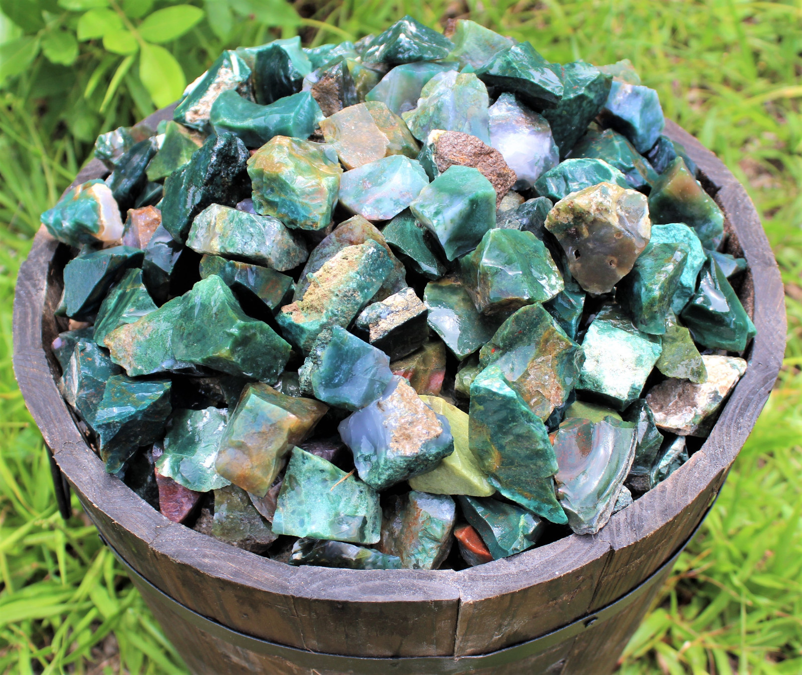 8 oz Bloodstone Rough Natural Stones:  'A' Grade Raw Crystals 1/2 lb
