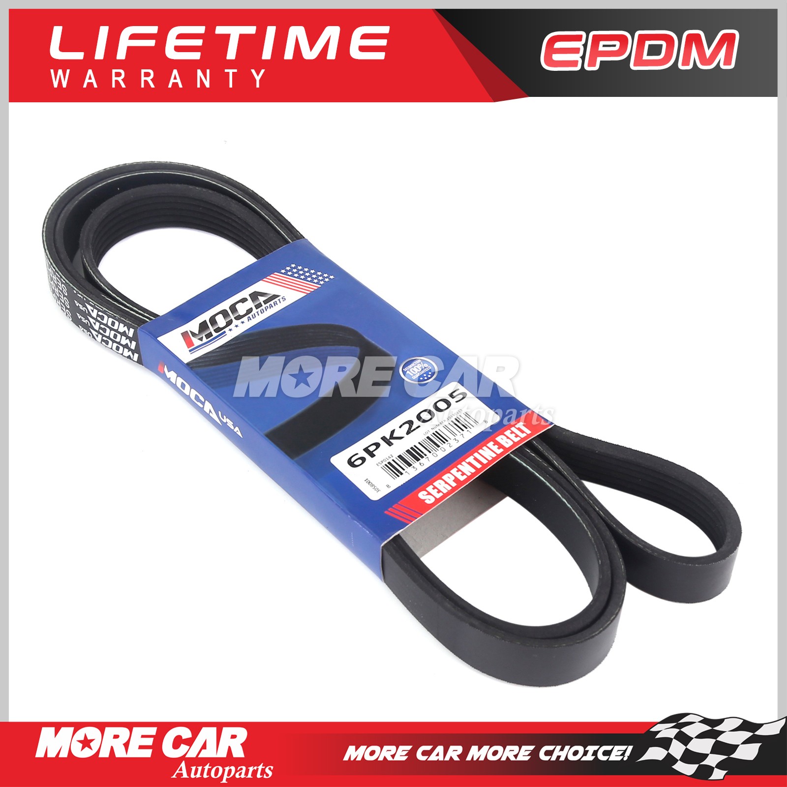 EPDM Serpentine Belt for Chevrolet Camaro Dodge Pontiac Jeep Compass 6PK2005