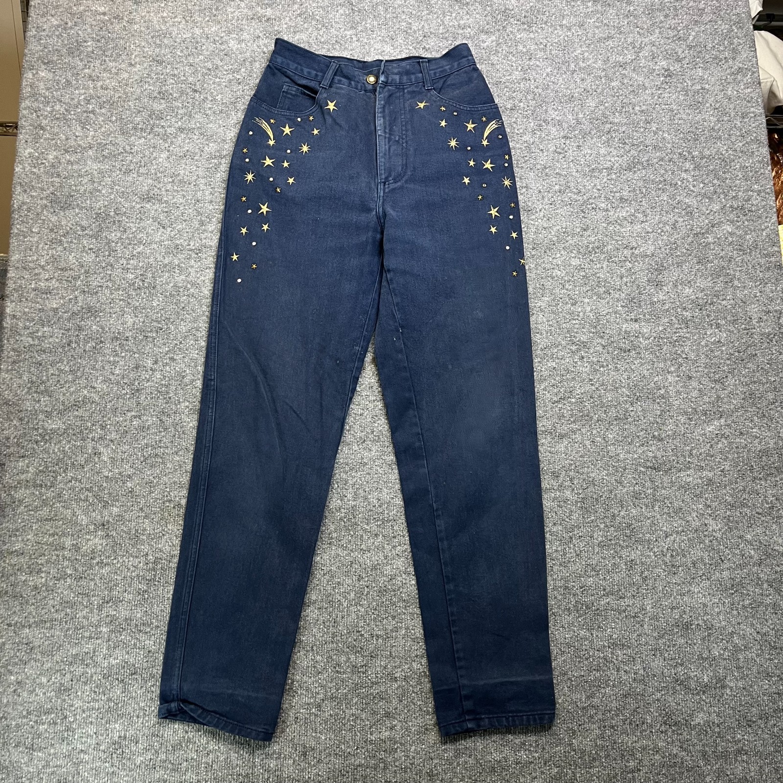 Vintage Monique Skinny Jeans Womens Blue Denim Studded Embroiderd USA Made 26X30 Vintage Monique Skinny Jeans Womens Blue Denim Studded Embroiderd USA Made 26X30