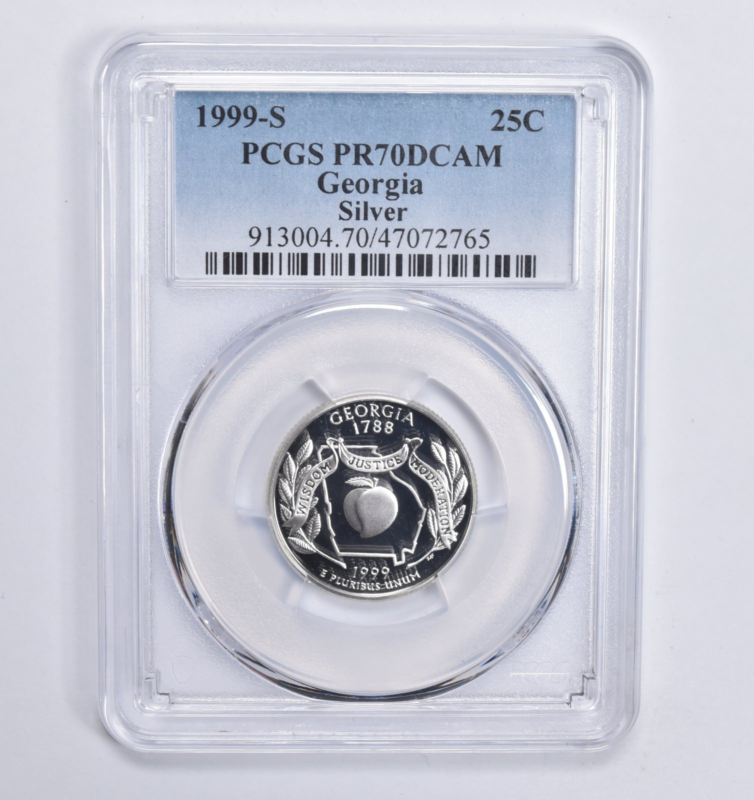 1999-S Silver Georgia Quarter PR70 DCAM PCGS Blue Lbl