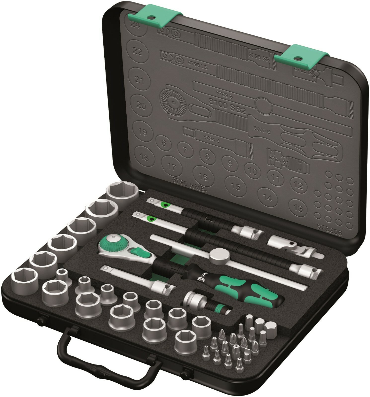 Wera 8100 SB 2 Zyklop Socket Wrench Set 3/8