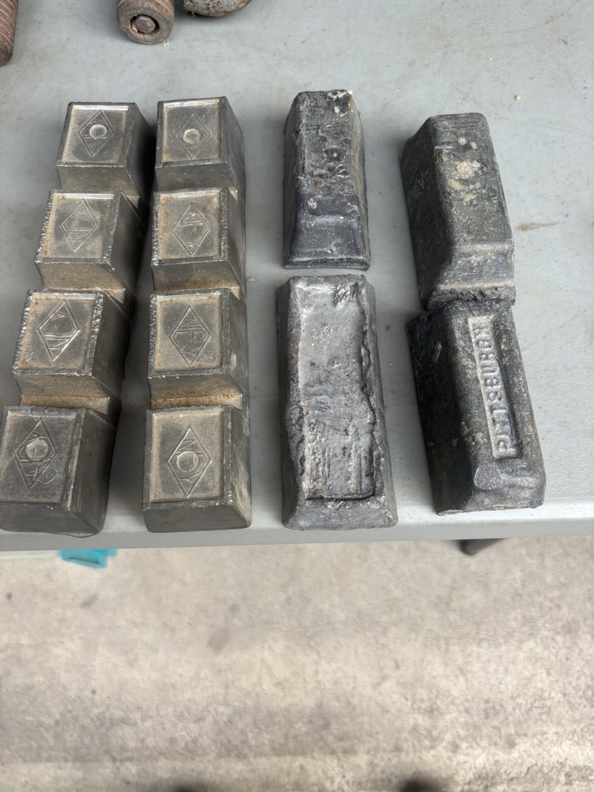 New England Smelting Pittsburgh Foundry Lead Bars Industrial Paperweights