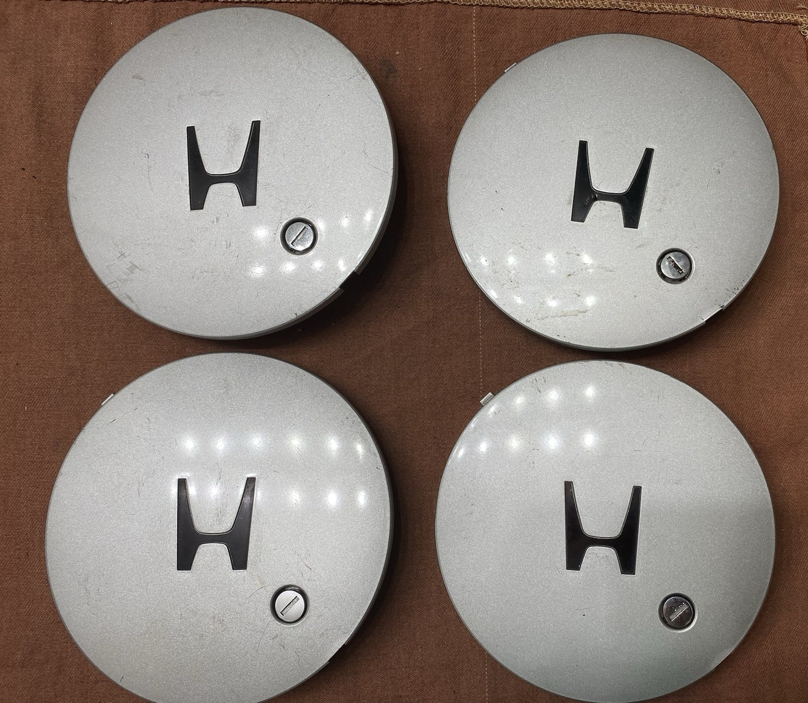4 Vintage 1990 1991 Honda Prelude Alloy Wheel Locking Center Caps Set