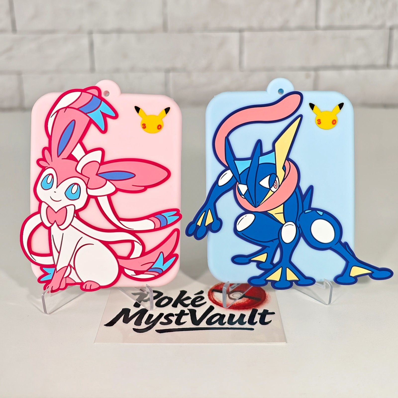 Pokemon Sylveon & Greninja Card Keychain Set - 30th Celebration - China Release