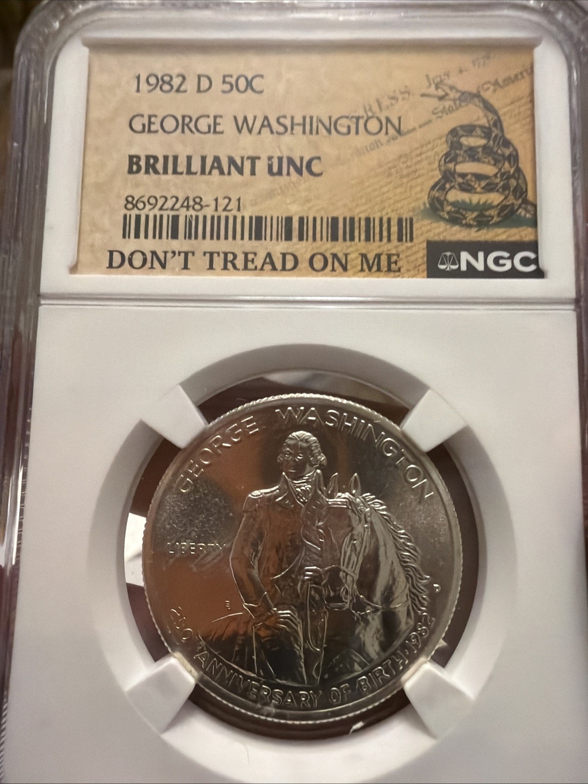 1982 D George Washington 50 Cent Brilliant Uncirculated DTOM NGC Beautiful 1982 D George Washington 50 Cent Brilliant Uncirculated DTOM NGC Beautiful