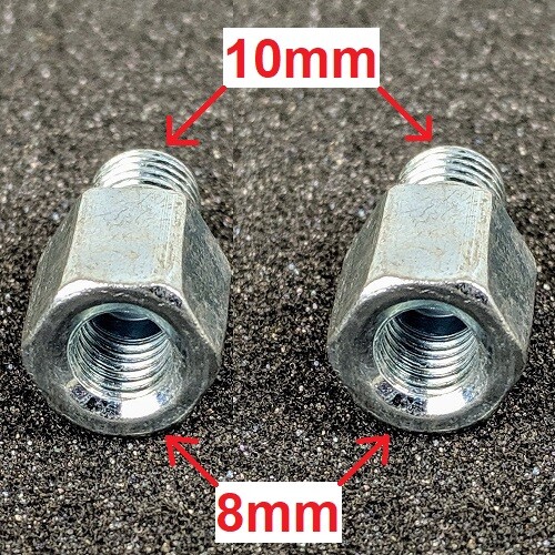 Mirror Adapters 10mm to 8mm or 8mm to 10mm Motorcycle Scooter clockwise threaded