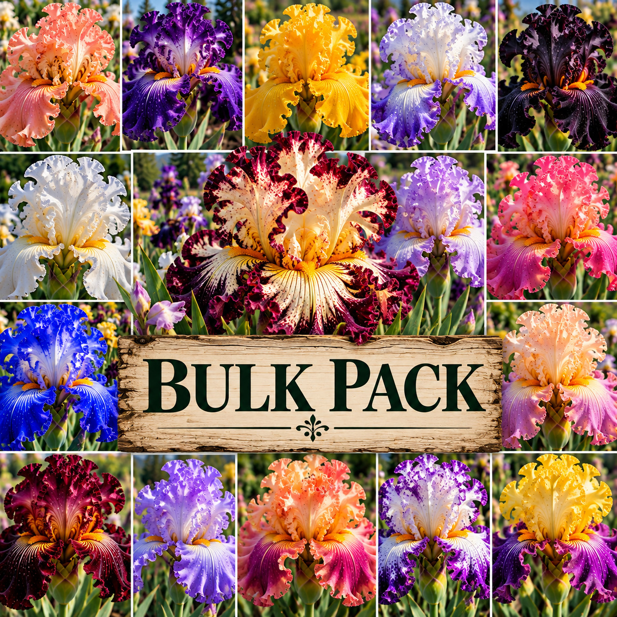 100 Iris Flowers Tall Bearded Iris Rhizomes 100 Growth Points Mixed Iris Bulk