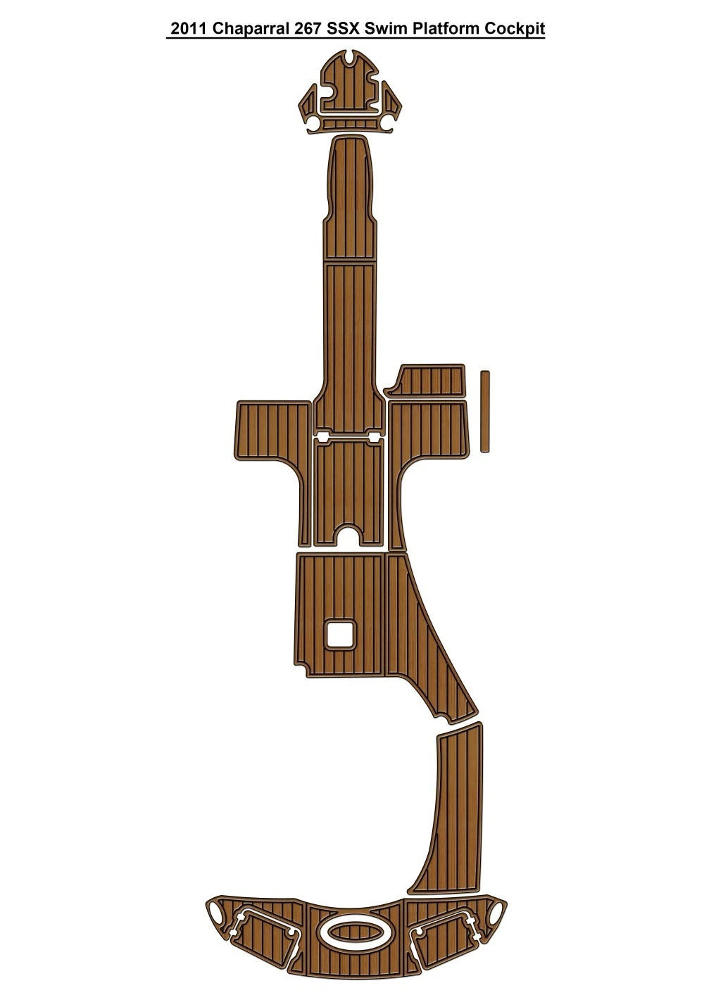 2011 Chaparral 267 SSX Swim Platform Cockpit Pad Teak EVA Foam Boat Flooring Mat