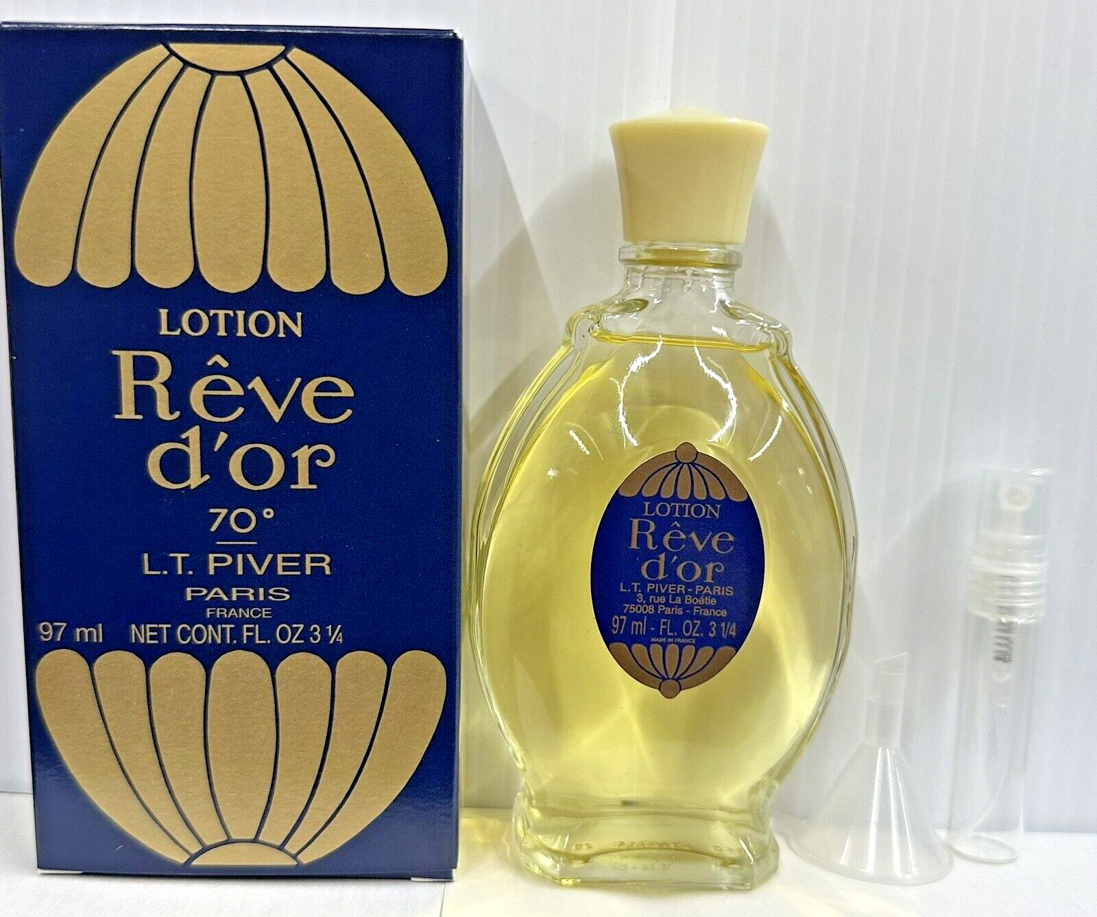 REVE D\'or “ Dream Of Gold” Lotion By L T Piver Paris 97ML/FREE TRAVEL SPRAY REVE D\'or “ Dream Of Gold” Lotion By L T Piver Paris 97ML/FREE TRAVEL SPRAY