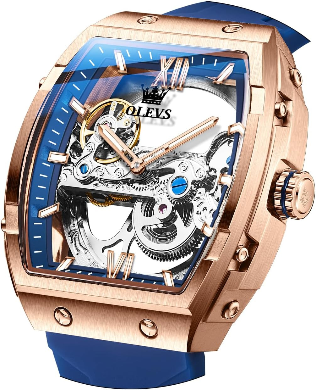 Luxury Men\'s Automatic Tourbillon Stainless Steel Waterproof Watch