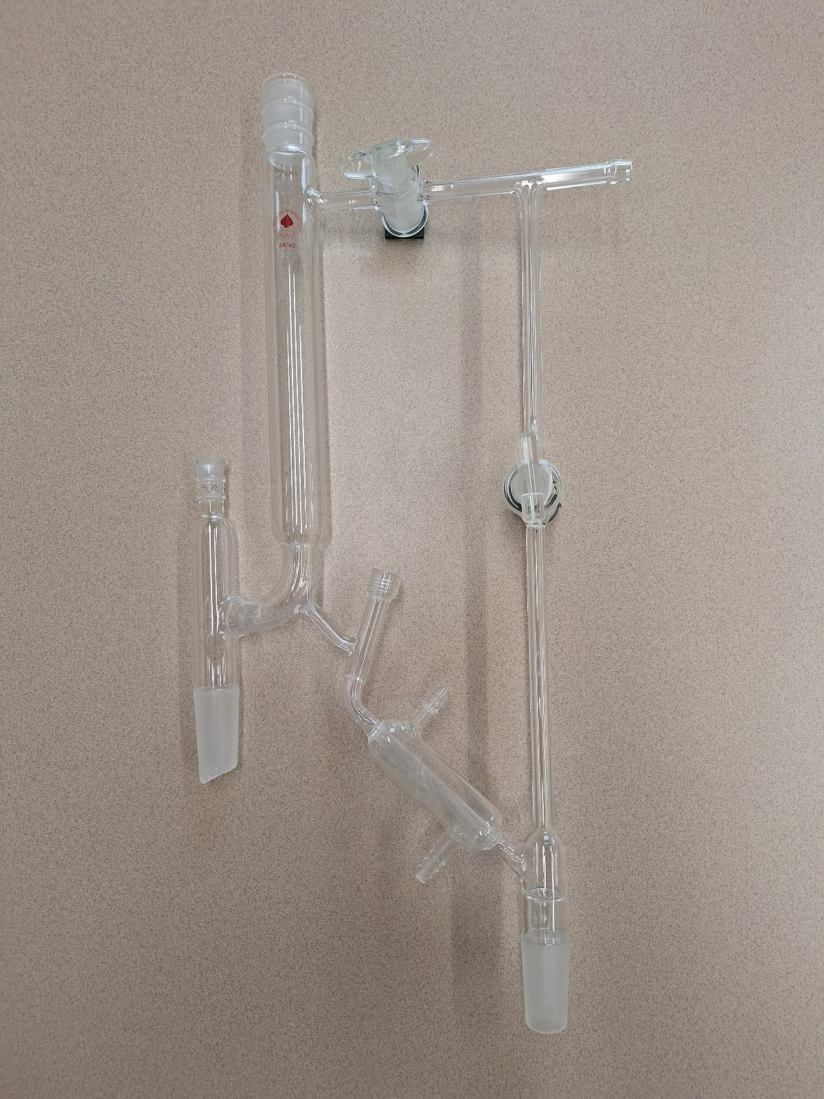 Ace Vacuum Distillation/Distilling Head w/ Glass Stopcocks 24/40 and 10/30 #6613