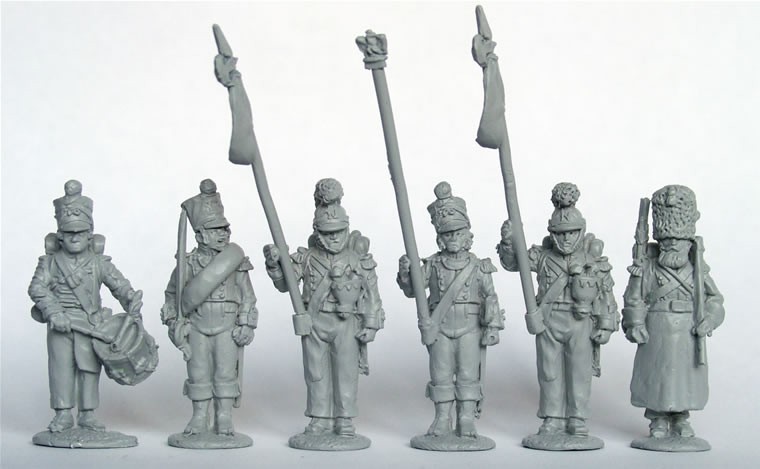 28mm Napoleonic French Line Regimental Command Standing at Perry Metal YHP 28mm Napoleonic French Line Regimental Command Standing at Perry Metal YHP