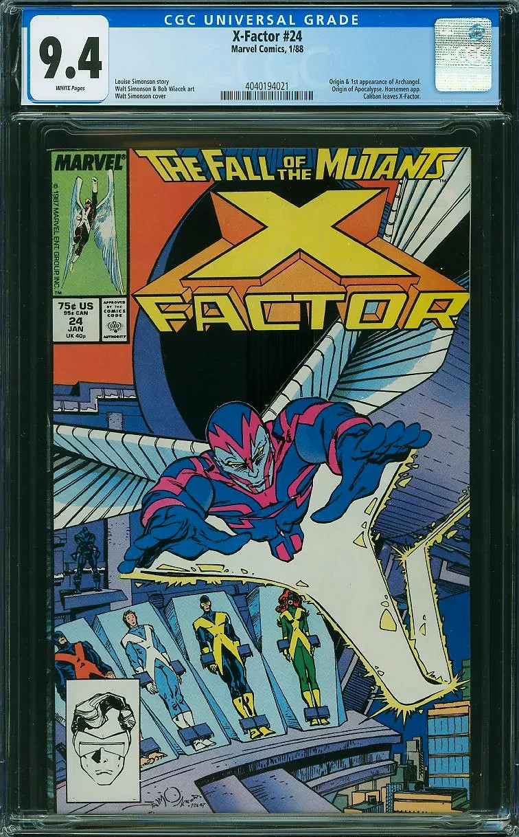 X-Factor 24 CGC 9.4 NM WP 1st Archangel Apocalypse Marvel 1988 X-Factor 24 CGC 9.4 NM WP 1st Archangel Apocalypse Marvel 1988