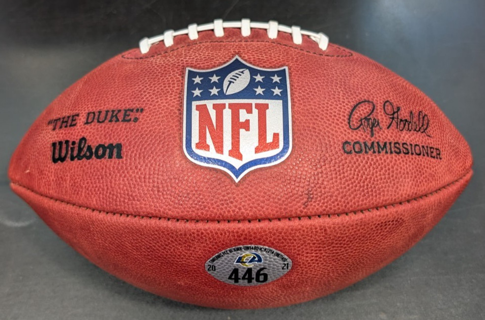 NFL Authentic Leather Wilson The Duke Game Team Issued Football Los Angeles Rams