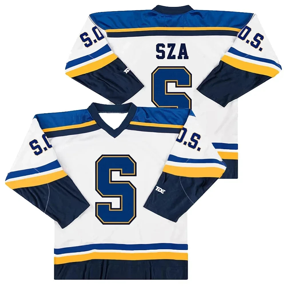 SZA SOS Blind Graphic Hockey Jersey Number 7 Long Sleeve Streetwear Unisex S-4XL SZA SOS Blind Graphic Hockey Jersey Number 7 Long Sleeve Streetwear Unisex S-4XL