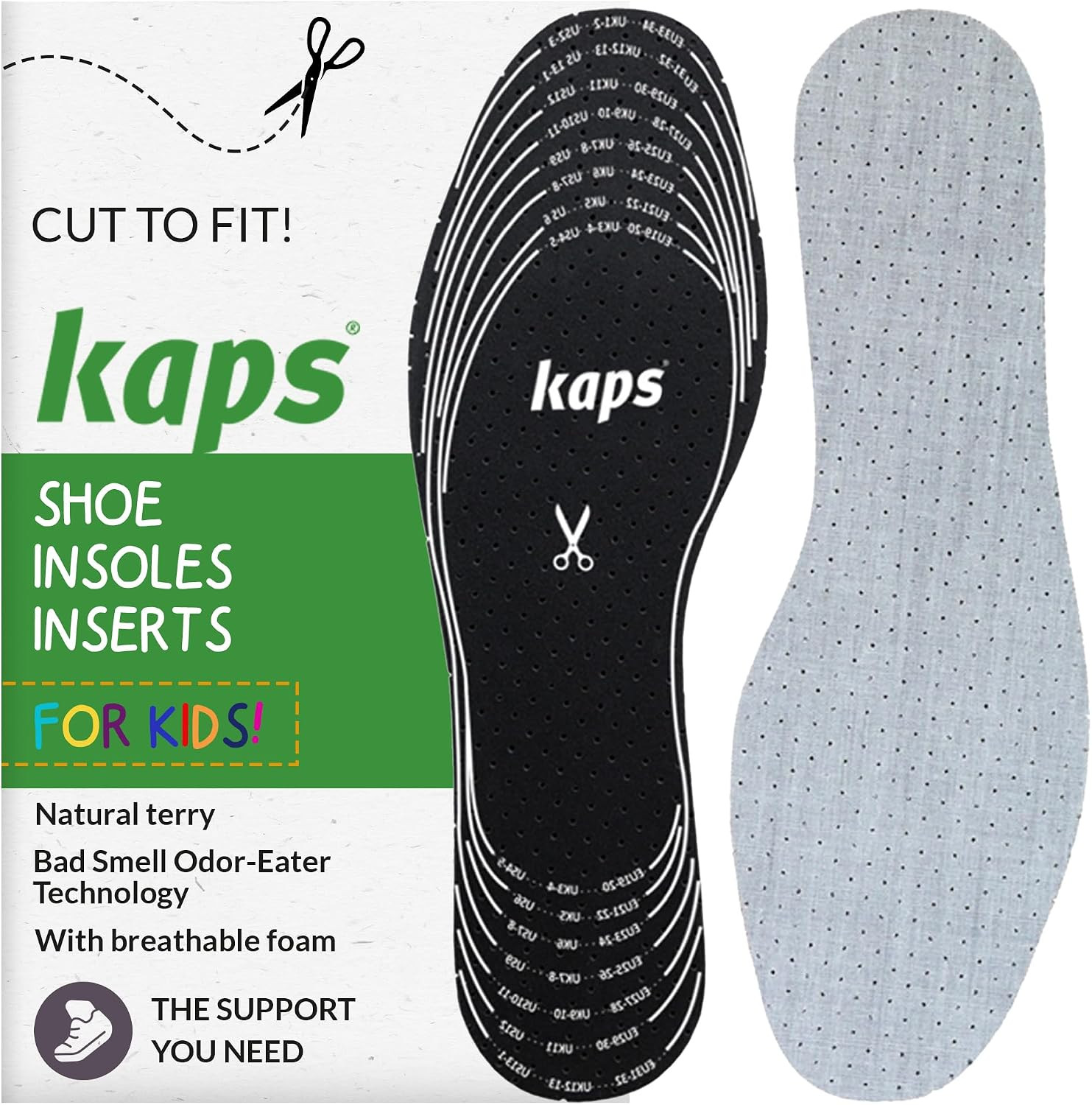Best Shoe Insoles Inserts for Children | Bad Smell Odor-Eater Technology with Br