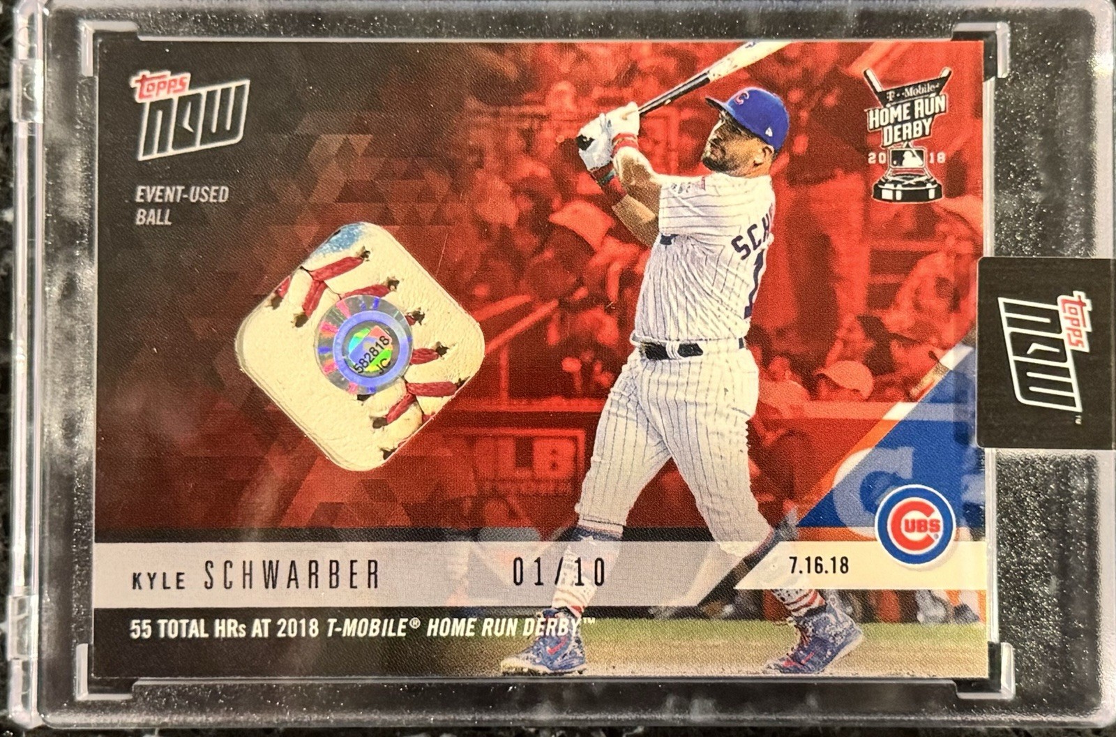 2018 Topps Now Kyle Schwarber 1/10 Home Run Derby Ball Relic Card Cubs Phillies 2018 Topps Now Kyle Schwarber 1/10 Home Run Derby Ball Relic Card Cubs Phillies