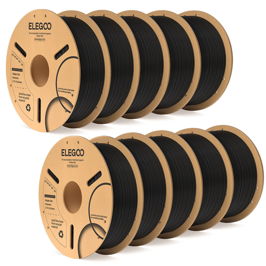 【10KG Bulk Bundle】ELEGOO FDM 3D Printer PLA Filament 1.75mm 10 Rolls 1KG 