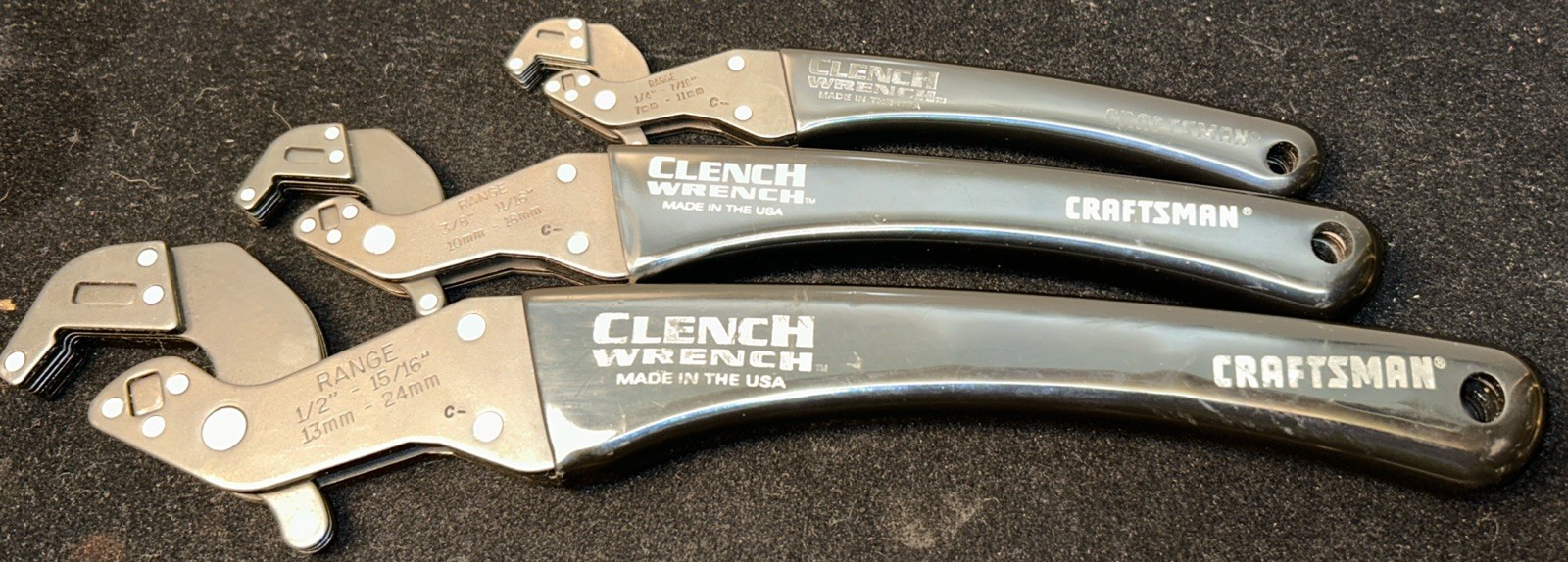 Vintage Craftsman Prof Full Clench Wrench Set 42306-08-10” USA Made SAE-Metric Vintage Craftsman Prof Full Clench Wrench Set 42306-08-10” USA Made SAE-Metric