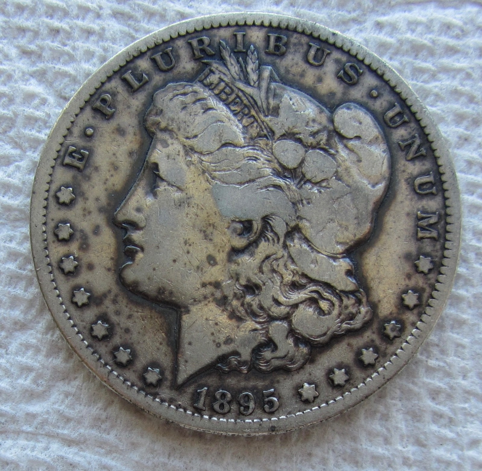 1895-S $1 Morgan Silver Dollar Rare Key Date San Francisco Fine Cleaned Corroded