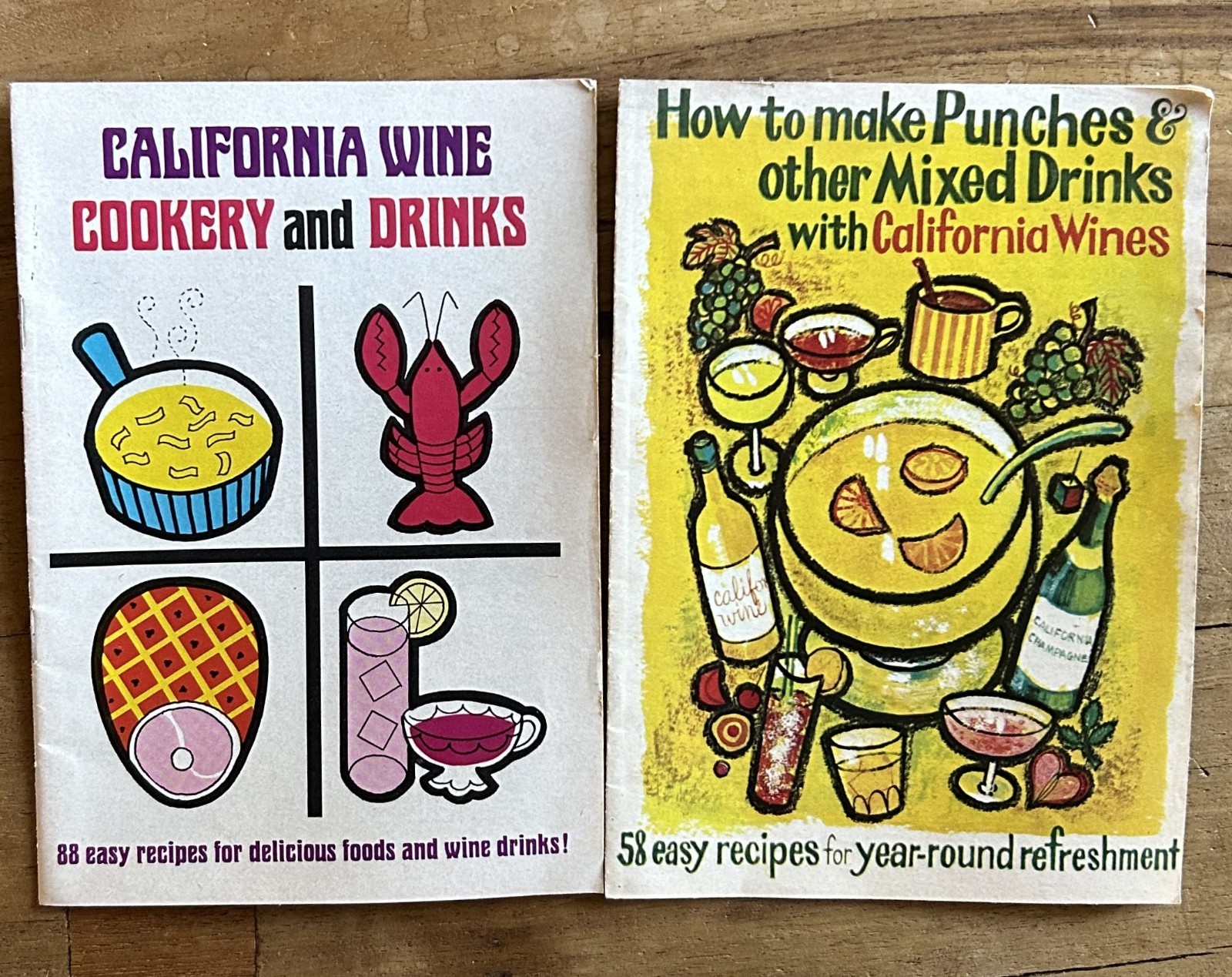 Vintage 1960s California Wine Recipes Cookery Cocktails Punches Mulled Wine Vintage 1960s California Wine Recipes Cookery Cocktails Punches Mulled Wine