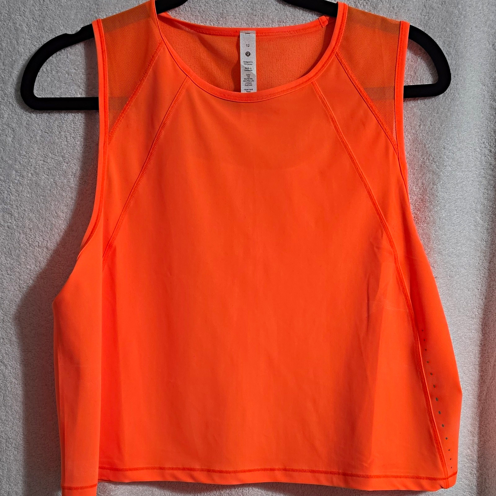 lululemon athletica Sculpt Cropped Tank Orange 12 Lightweight Stretch Round