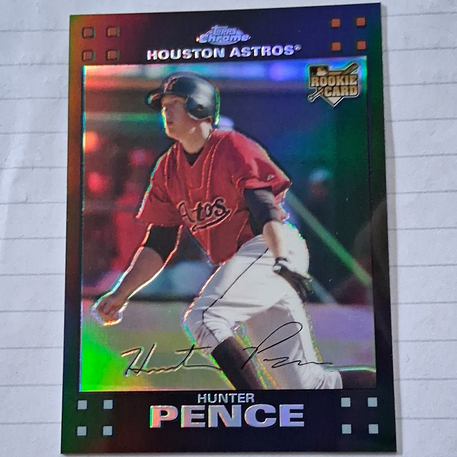 Topps Chrome 2007 Hunter Pence Astros Rookie TRC12 Serial Numbered 107/415 Topps Chrome 2007 Hunter Pence Astros Rookie TRC12 Serial Numbered 107/415