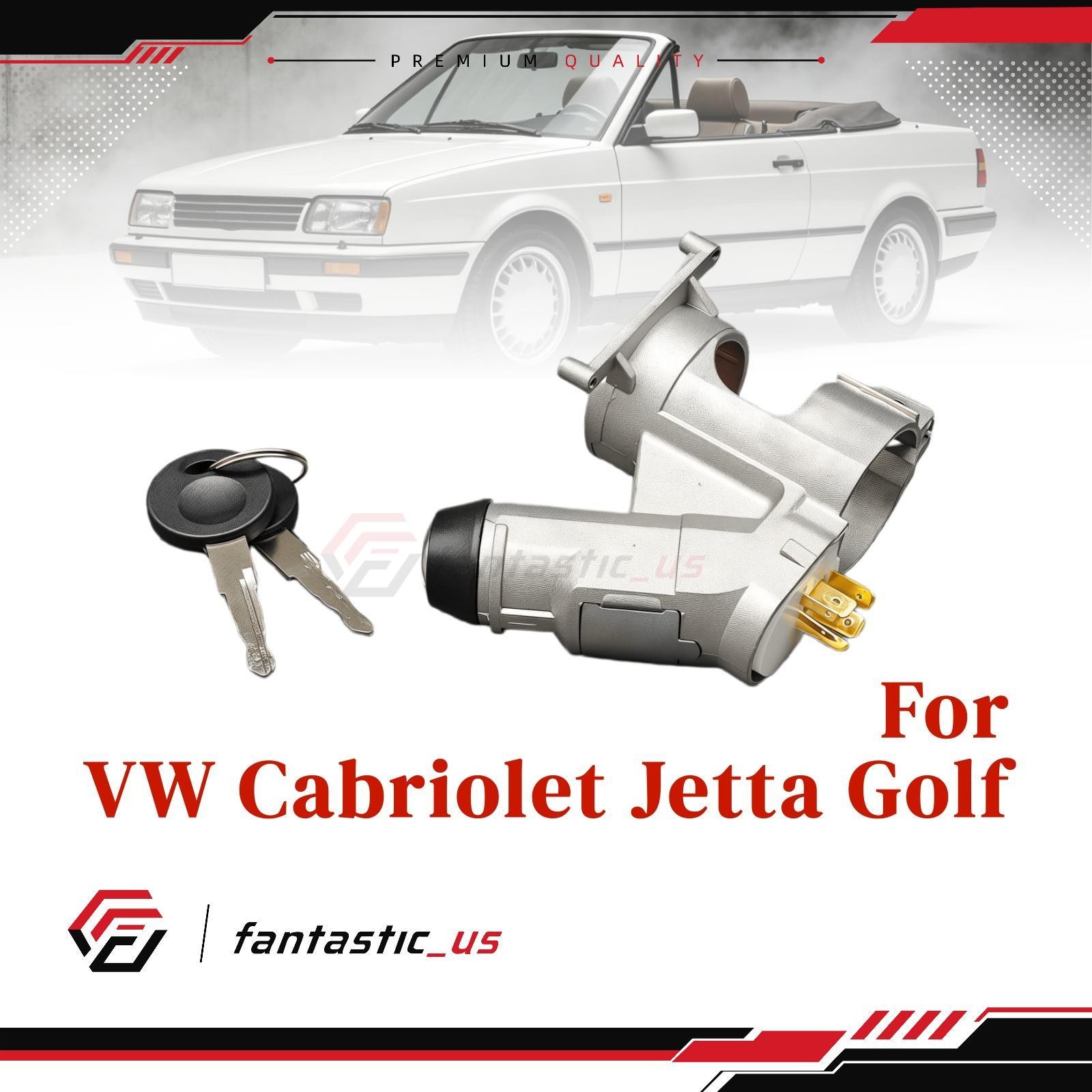 Ignition Lock Cylinder & Housing & Switch Set For VW Cabriolet Jetta Golf USA