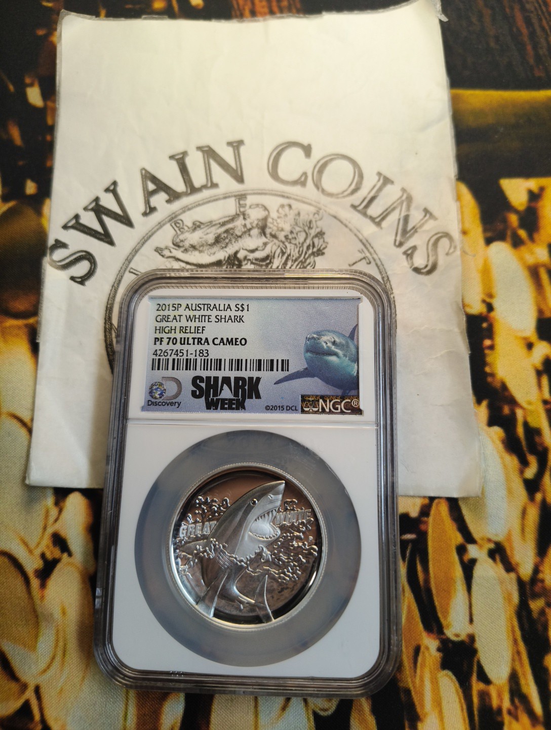 2015P AUSTRALIA GREAT WHITE SHARK HIGH RELIEF NGC PF 70 ULTRA CAMEO E5-172 2015P AUSTRALIA GREAT WHITE SHARK HIGH RELIEF NGC PF 70 ULTRA CAMEO E5-172