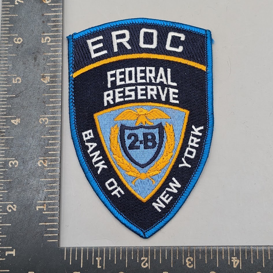 Federal Reserve Bank of New York EROC 2-B Shield Embroidered Iron-On Patch