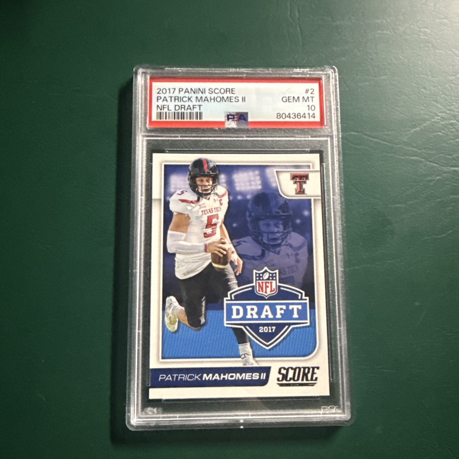 2017 Score - NFL Draft Patrick Mahomes II #2 Texas Tech RC PSA 10 2017 Score - NFL Draft Patrick Mahomes II #2 Texas Tech RC PSA 10