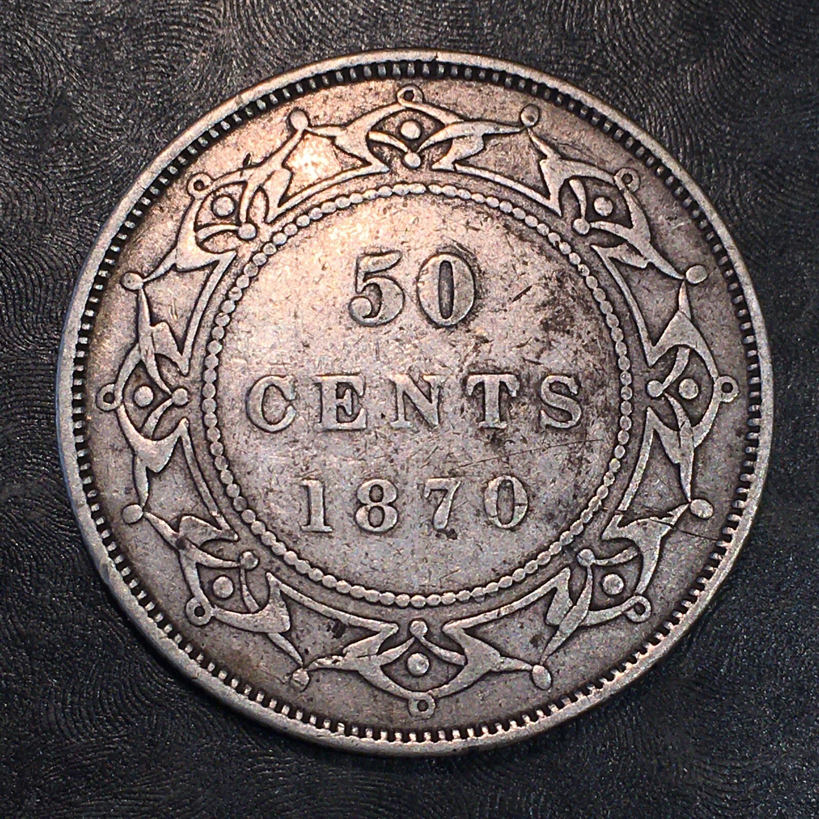 1870 Canada Newfoundland Half Dollar 50c Silver - High Quality Scans #Q915