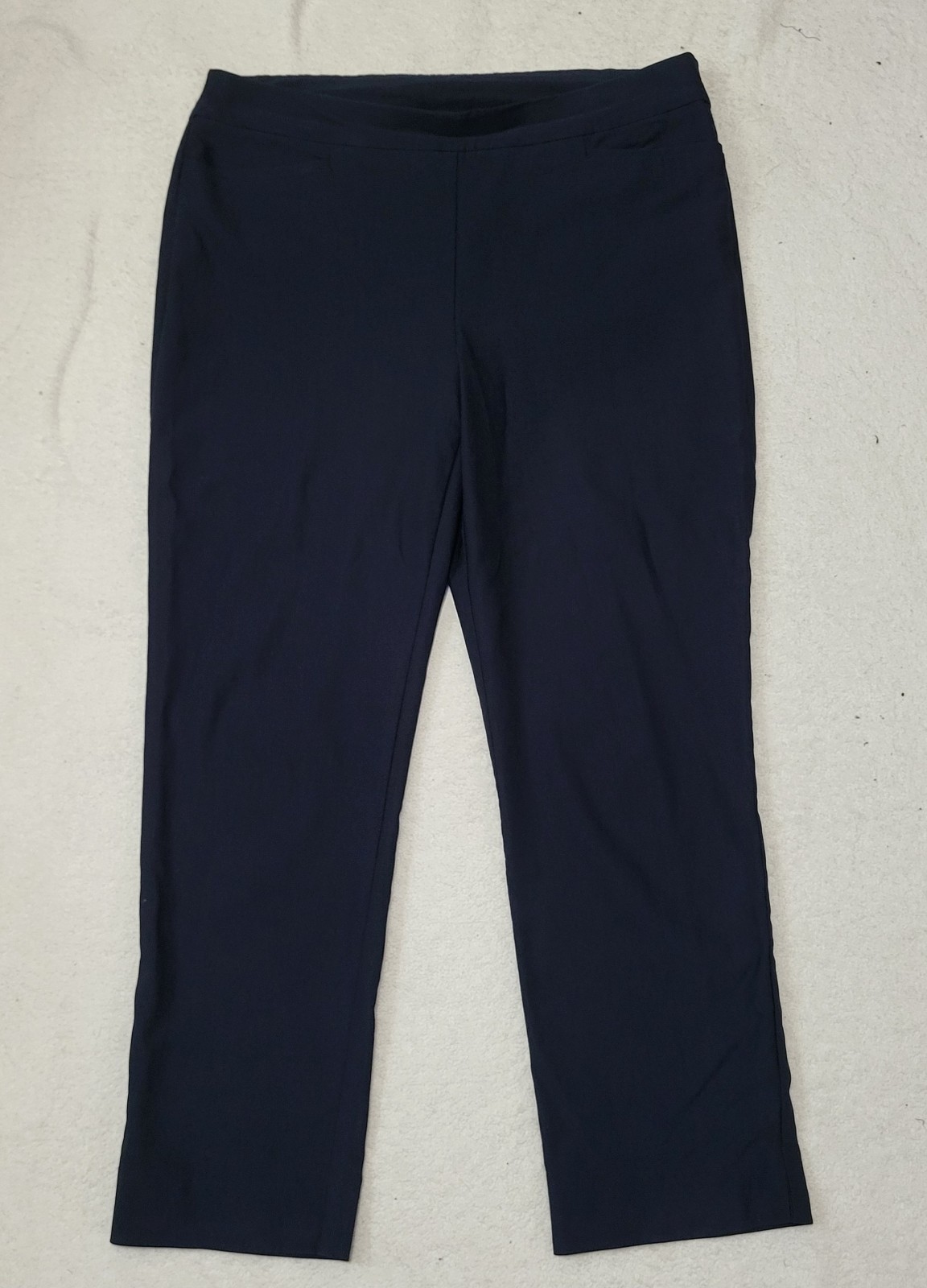 Chico\'s Pull-On Pants Women\'s 2R Navy Blue Stretch Ankle Slimming Chico\'s Pull-On Pants Women\'s 2R Navy Blue Stretch Ankle Slimming