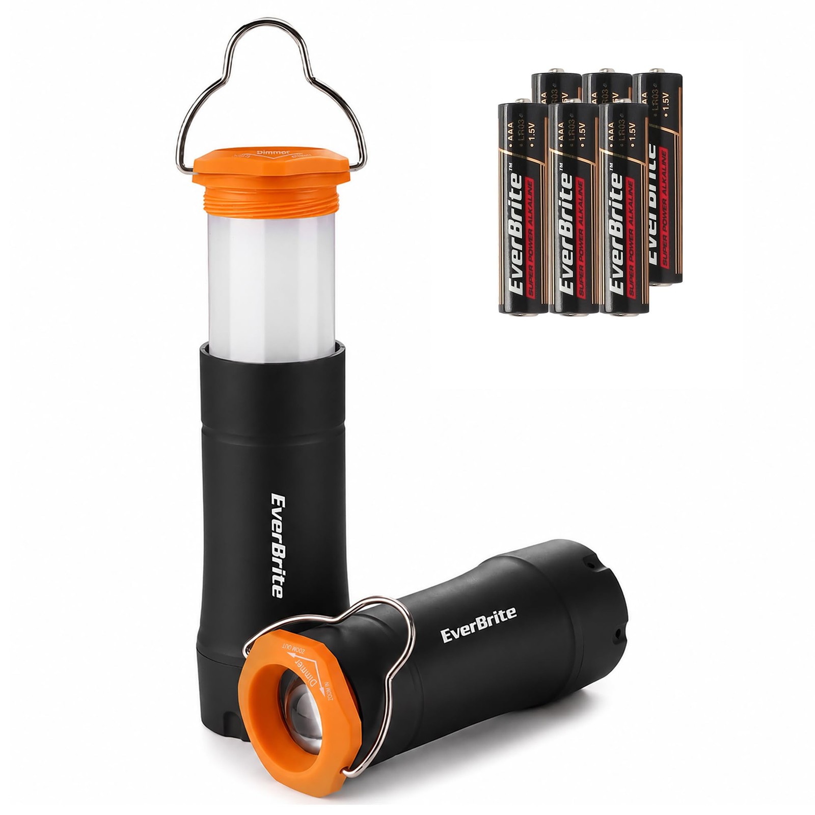 EverBrite 2-in-1 Mini Lantern and Flashlight - Zoomable, 3 Modes, 2 Pack